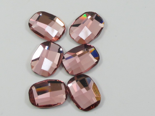 6 pcs. 10mm GRAPHIC ROSE PEACH HOT FIX European Rhinestones